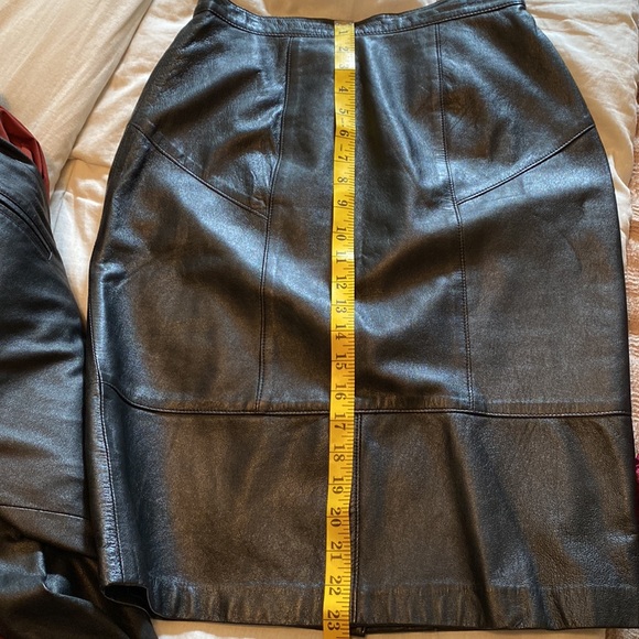 Vintage I.Magnin Leather Pencil Skirt - Picture 9 of 9